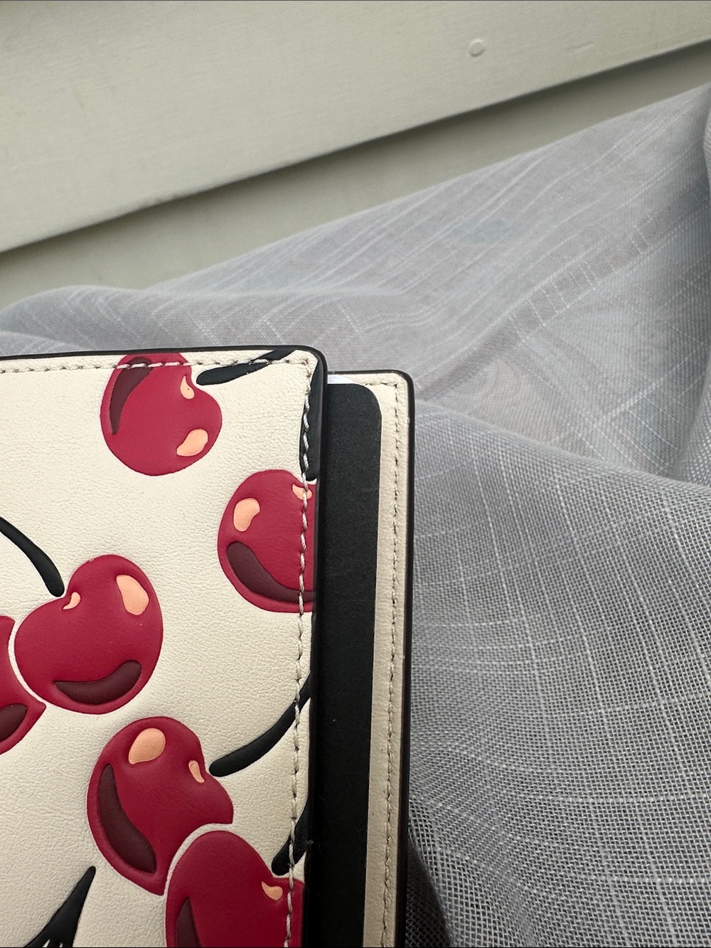 Coach Cream Cherry-Print Leather Refillable Notebook Cover with Paper - Picture 8 of 11